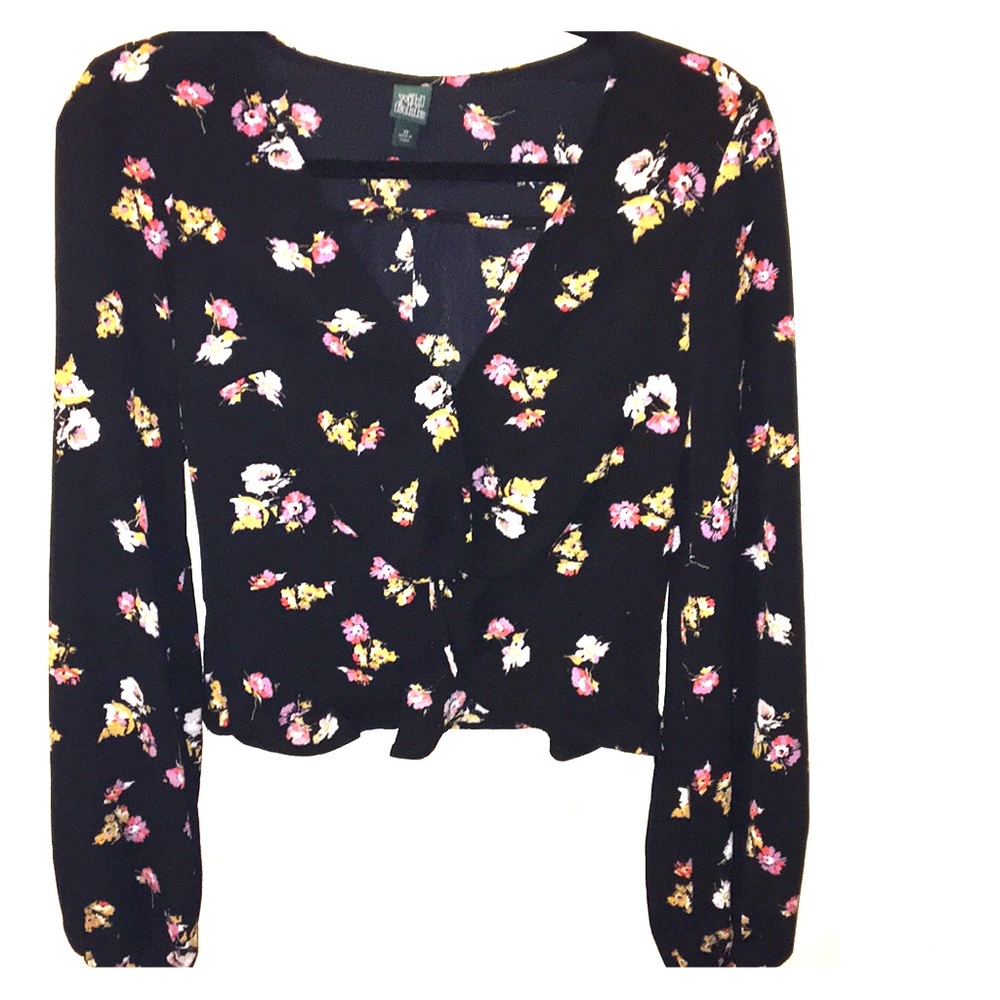 Black Floral Dress Top